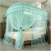 Summer Bed Mosquito Net, Single Bed Double Bed Metal Support King Size Bed Curtain, Romantic Bedroom Decoration (Colour: Pink-1, Size: 200X220CM) (Color : Green, Size : 200X220CM)