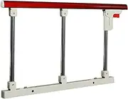 Folding Safety Bed Rail for Elderly Adults, Durable Stainless Steel Bedside Assisting Rails, 70cm/28inch Long, Easy to Assemble (Color : Red)