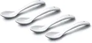 WM Bartleet & Sons 1750 TSET153 Set of 4 Traditional Porcelain Condiment Spoons for Jam, Sugar and Sauces (11cm) – White