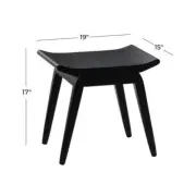 Litton Lane Stool 16.7" H X 18.85" W, Square Durable Wood Frame Material Black