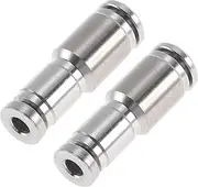 X AUTOHAUX Push to Connect Air Fittings 1/4" x5/32 Reducing Straight Air Line Quick Connector 304 Stainless Steel 2 Pcs Silver Tone