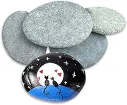 NEUSID Pack of 5 8-12 cm Stones for Painting, Large, Smooth Flat Pebbles for Painting, Painting Stones, Beach Pebbles, Gravel Decorative Stones, Natural Stone for Colourful Painting, Decoration,