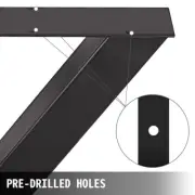 Steel Dining Table Legs Set of 2 Industrial X Frame Black 28 Inch Height 24