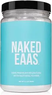 Naked EAAs Amino Acids Powder - 50 Servings - Vegan Unflavored Essential Amino Acids 500 Grams - Instantized All Natural EAA Powder Supplement