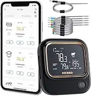Inkbird WiFi Grill BBQ Meat Thermometer, 5GHz WiFi and Bluetooth 5.1 Food Thermometer, for Smoker, Cooking and Kitchen with 6 Probes, APP Control, Alarm and Timer, Adjustable Backlit LCD, Rechargeable