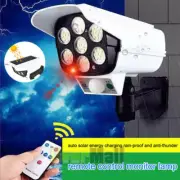 77LED Solar Security Light PIR Motion Sensor Outdoor Fake Camera Wall Lamp+Remot