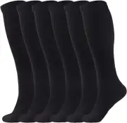 Compression Socks Stockings Womens Mens Knee High 20-30mmHG S/M Black 3 Pairs