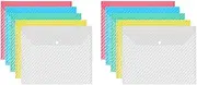 Plastic Envelopes, 10Pcs A4 Size File Folders, Clear Document Organizer With Snap Button, Transparent Polyester Folders for Document Storage