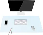 Non-Slip Desk Pad, Waterproof PVC Leather Desk Table Protector, Ultra Thin Large Mouse Pad, Easy Clean Laptop Desk Writing Mat for Office Work/Home/Decor(Sky Blue, 35.4" x 17")