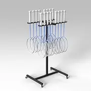 Tennis Racket Storage Rack,Racket Storage Rack, Mobile Display Rack，Basketball Ball Storage Rack Commercial Tennis Racket Holder Badminton Racquet Storage Stand, Vertical Heavy-Duty Mobile T