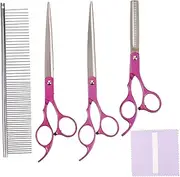 Dog Grooming Scissor Set 3 Piece Pet Hair Scissors Kit Lightweight Sturdy Humanized Design for Cat Dog Hair Cutting