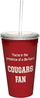 Tree-Free Greetings cc34949 Cougars College Basketball Artful Traveler Double-Walled Cool Cup with Reusable Straw, 16-Ounce