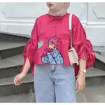 KEMEJA SEORINA SHIRT XXL TOP POPLIN POCKET 女式抽繩短款襯衫不是你的寶貝