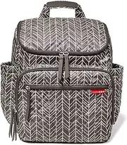 Skip Hop Forma Diaper Bag Backpack, Soft Multi-Function Baby Travel Bag with Changing Pad & Packing Cubes, Grey Feather