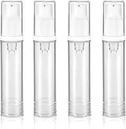 Pack of 4 Empty Airless Pump Dispenser, Small Empty, Travel Dispenser Bottle, Portable Pump Dispenser 10 ml, Vacuum Cosmetic Container, Travel Bottles for Filling, Plastic Spray Bottle, Small, for