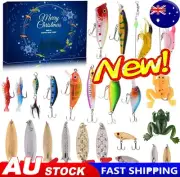 2025 Fishing Christmas Advent Calendar 24 Fishing Lures Set Xmas Gift for AduAF