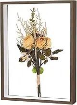 uxcell 1-Pack Dried Flower Frame, 12 x 16 Inch Double Acrylic Wooden Dried Flower Photo Floating Frame for Tabletop/DIY/Handicrafts [Coffee]
