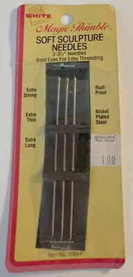 Soft Sculpture Needles by White Magic Thimble - 3-3 1/2" Needles - NEW