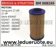 820263 Air Filter Engine Briggs & Stratton Vanguard 27 31 HP 430337-589447