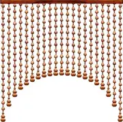 Beaded Curtain Beads, Nature Wood Beaded Curtain Door String Bead Curtain Retro Arched Door Curtains Vintage Decorates Divider (Color : Brown, Size : 45)