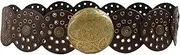 [Baynoyia] Women Hollow Disc Belt Wide Boho Concho Leather Belt Western Cowboy Belt Metal Vintage Belt Y2k Aesthetic Belts