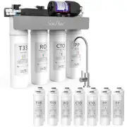 SimPure WP2-400GPD UV 8-Stage Water Reverse Osmosis System 0 TDS+2-Year Filters