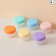 pack 6 Small Containers with Lids, Reusable Plastic Bowls for Snack 2 oz