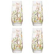 Ashdene Wildflowers Crystal Set of 4 Highball Tumblers
