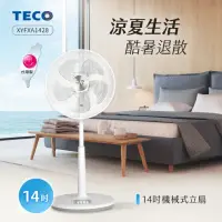 在飛比找momo購物網優惠-【TECO 東元】14吋機械式立扇/風扇(XYFXA1428