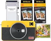 [Kodak] Mini Shot 2 Retro Instant Camera with Cartridge Bundle, Yellow