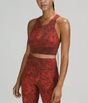 Lululemon Women's Wunder Train Long-Line Bra Color Autumn Red Multicolor -Size 4