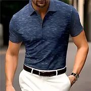 Men's Sport Polo Golf Shirt Casual Holiday Lapel Short Sleeve Fashion Basic Plain Button Summer Regular Fit Black Dark Blue Dark Gray Coffee Sport Polo