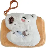 [Generic] Capybara Cute Purse | Capybara Coin Purse | Cute Funny Capybara Soft Plush Purse | Small Wallet Pendant Strap | Keychain Key Ring Holder Clip | Capybara Stuffed Bag for Daily, Outgoing, White, Refer