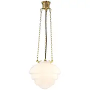 Fairfield 3 Chain Pendants Lights Art Deco Lighting Brass Beehive Gloss Retro Period