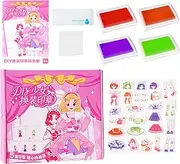 Wscwl Stamp Fashion Dress up Book | Dress up Game Kids Pretend Play | Girls Costumes Game Travel Play EducationalToy for Easter Birthday Children's Day