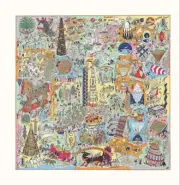 HERMES Scarf Silk 100% Carre 90 Exposition Universelle w/Box Unused Multicolor