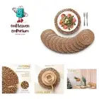 Sizes:11.8"-13.5''-15" Woven Placemats Set of 12, Round Placemats Rattan Plac...