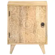 "Carved Bedside Cabinet 15.7""x11.8""x19.7"" Solid Mango Wood"
