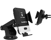 Automatic Clamping Car Holder Compatible for Fast Phone Wireless Charging (Air Vent, Dash Board & Windscreen) Strong Mounting 15 Watt with 360 Degree Rotation