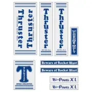Thruster - BI POWER XL BLUE T on CLEAR decal set - old school bmx