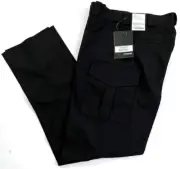 NEW MENS 37x36 BLAUER FLEXRS CARGO POCKET TACTICAL PANTS 8665 BLACK UNHEMMED