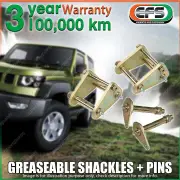 Rear EFS Greaseable Leaf Spring Shackles + Pins for Toyota Landcruiser 60 Series