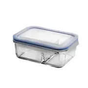 Tempered Glass Duo Type Rectangle Container - 670mL