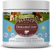 Perfect Desiccated Liver Powder, 100% Grass Fed Undefatted Argentine Natural Beef Liver Supplements, 180 Grams