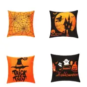 Happy Halloween Pillow for Case Witch Hat Castle Patterns Cushion Cover