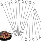 Stainless Steel Skewers,Barbecue Skewer,Reusable Metal Skewers for Barbecue G...