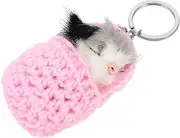 [MOBUTOFU] Little Mouse Pendant Back Hanging Pendant Car Key Pendant Cute Keychain Handbag Key Pendant Handbag Decoration Charm Key Chain for Car Keys Keychain for Bag Purple Hardware