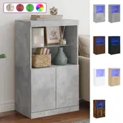 Sideboard with LED Lights Black 60.5x37x100 cm Multi Colours vidaXL
