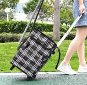 Foldable Shopping Trolley Bag Insulated with Wheels Collapsible Grocery Foldi...