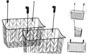 2 Pack Over The Cabinet Door Organizer, Grid Storage Baskets with Hooks,